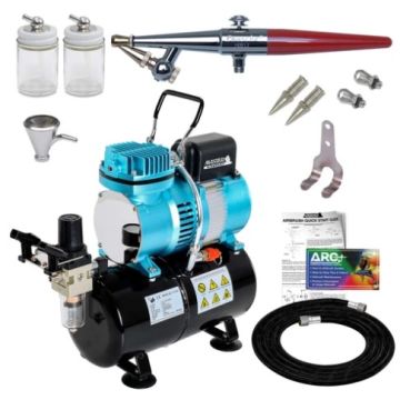 AIRBRUSH KIT, COMPRESSOR, HOSE, H-SET