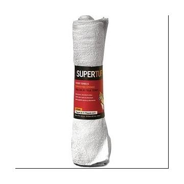 ROLL WHITE TERRY TOWELS - 6CT