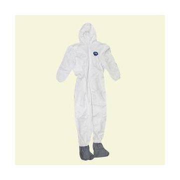 TYVEK COVERALLS W/HOOD &BOOTS, 3XLARGE
