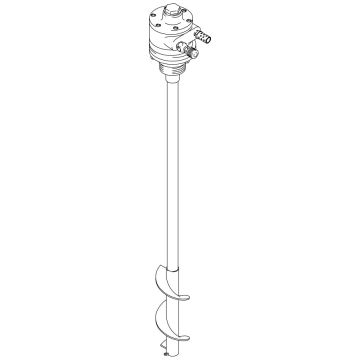 Twistork Helix Mixer, reversible, non-siphon, air driven, 1-1/2 HP, 37.25 in (95 cm) in length