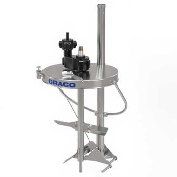 Back-Geared Radial Piston Agitator, heavy duty, with elevator, drum cover and siphon kit 