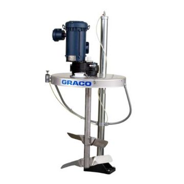 Electric Back Gear Drum Agitator with shaft and blades, UL, drum cover and elevator not included - Graco